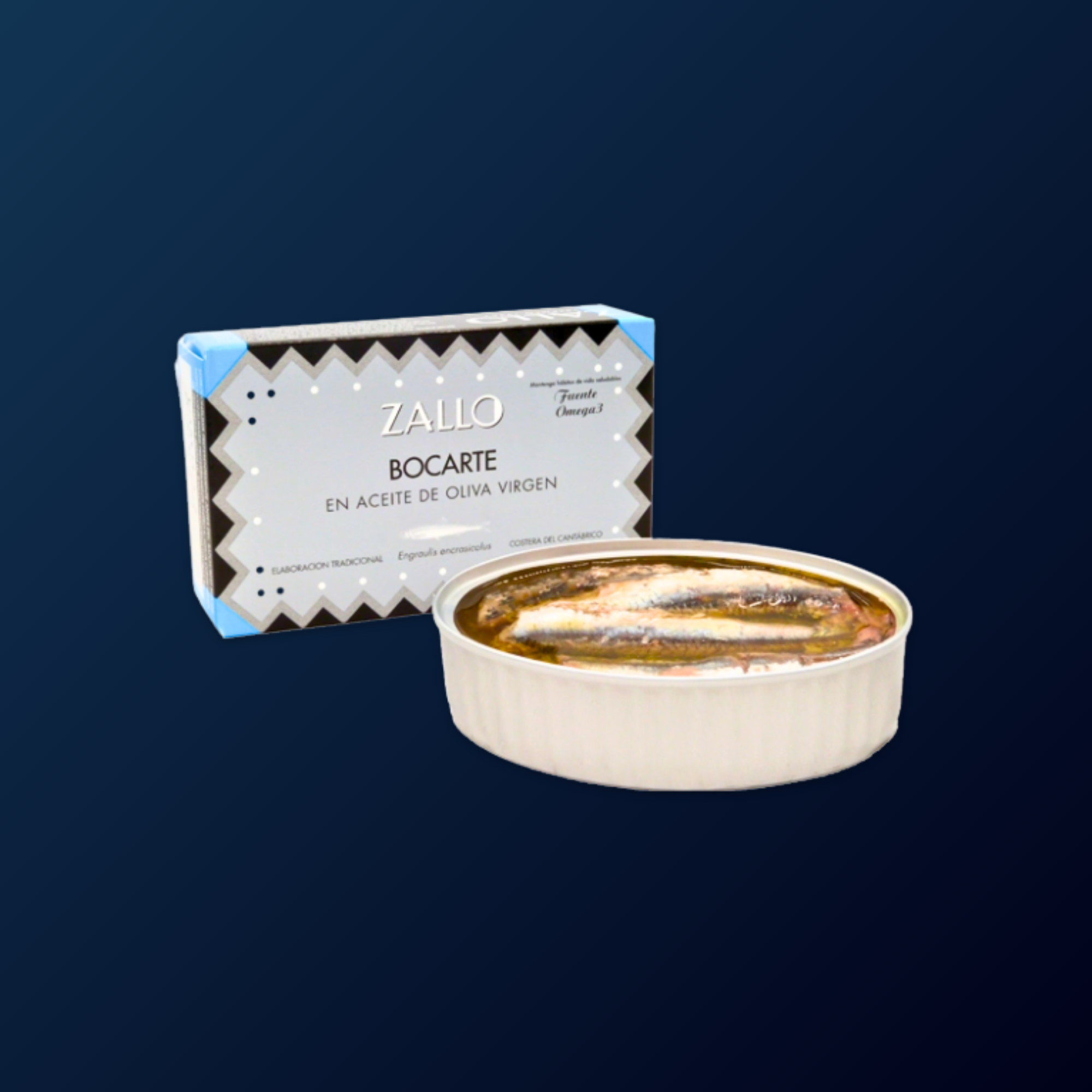 ZALLO Sardinilla-Style Cantabrian Anchovies (Bocarte) in Virgin Olive Oil