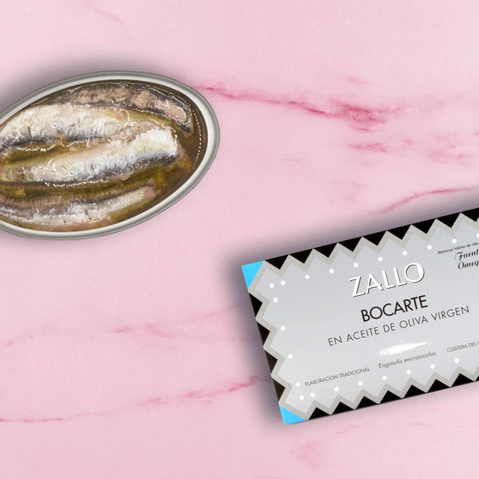ZALLO Sardinilla-Style Cantabrian Anchovies (Bocarte) in Virgin Olive Oil