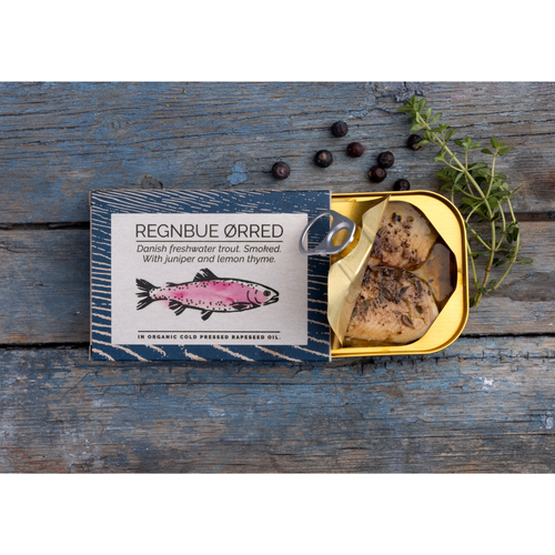 FANGST Smoked Freshwater Trout with Juniper and Lemon Thyme (REGNBUE ØRRED)