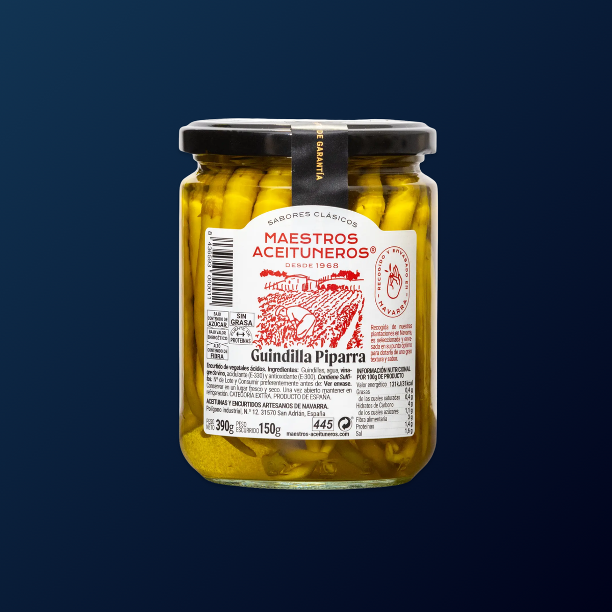 MAESTROS ACEITUNEROS Guindilla “Piparra” (Pickled Basque Peppers) 150g