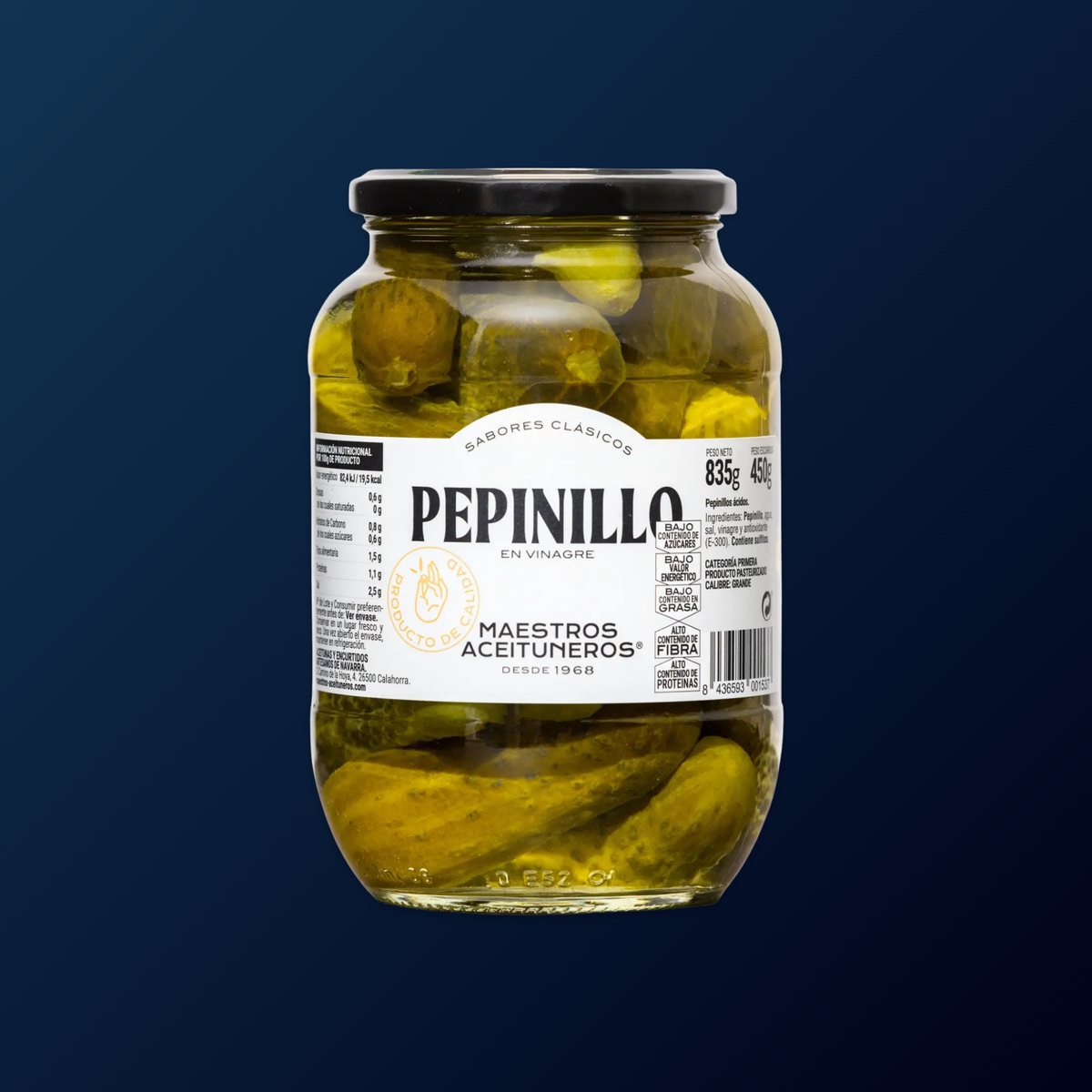 MAESTROS ACEITUNEROS Pickled Cucumbers (Gherkins) 450g