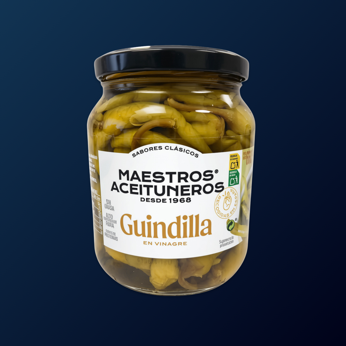 MAESTROS ACEITUNEROS Guindilla in Vinegar (Pickled Basque Peppers) 340g