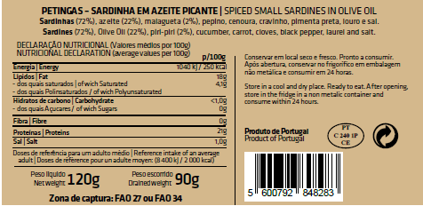 PIRI "Only Spiced" Small Sardines in Olive Oil (Petingas)